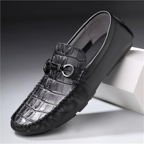 Casual Loafers for Mens Vegan Leather Evening Round Toe Wedding Non Slip Low Top Block Heel Anti-Slip Shoe Slip On2