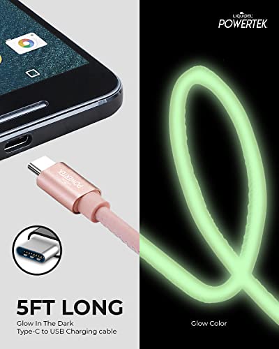 Liquipel Usb Type C Cable 5Ft, Usb A 2.0 To Usb-C Fast Charger Extra Long Durable, Glow Cables (Pink) #TOP1