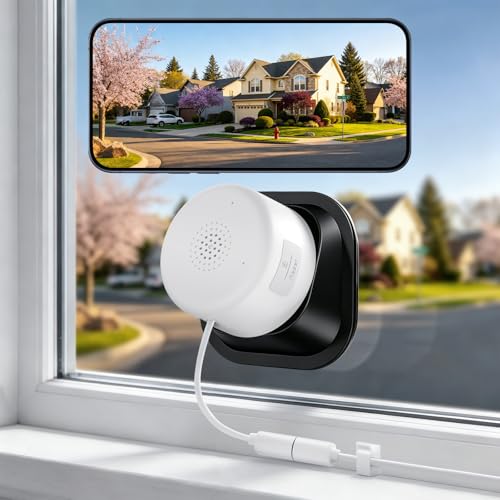 4MP 2K Window Security Camera, 5G & 2.4GHz WiFi Indoor Camera Wireless, Blacklight Color Night Vision Monitor Outside Window Cam Mount Glass, 24/7 Recording AI Motion Detection, Quick Magnetic Install