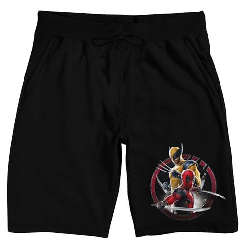 Deadpool & Wolverine Character Circle Adult Black Sleep Pajama Pants