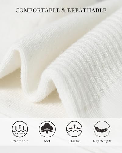Sunm Boutique Mini Crew Socks for Women, 3 Pairs/6 Pairs White Soft Cotton Calf Socks Above Ankle Leisure Athletic Breathable2