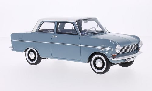 Opel Kadett A, Blue/White, 1962, Model Car,, BoS-Models 1:18