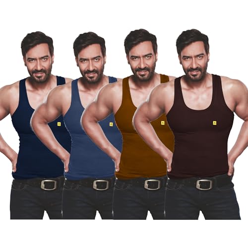 Image of Amul Comfy Men's Vest | Round Neck | Breathable Lightweight Innerwear | Moisture Wicking | Soft Feel | Pack of 8 | Color May Vary