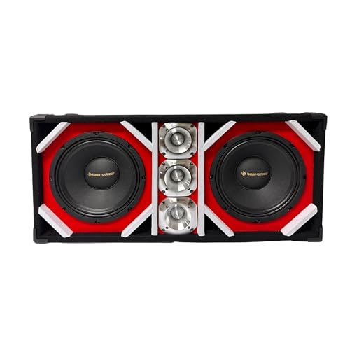 Bass Rockers 10 Brazilian Style Loaded Chuchera Box with Two x 10 Outdoor Home & Speakers & 3 x4 Tweeters 1900W - Best for Car UTV ATV Camper DJ Pro Audio Use Party Disco