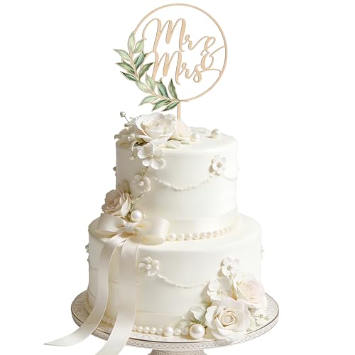 Décoration Gâteau Mr Mrs, Mr et Mrs Mariage Gateau, Decoration Gateau Mariage, Cake Topper Bois...