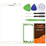 CrazyFire White New Front Outer Glass Lens Screen Replacement For Samsung Galaxy Note IV Note 4 N9100 N910A N910P N910T N910V N910R4+Adhesive Tape+Tools Kit