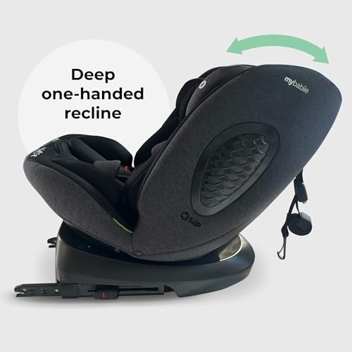 My Babiie MBCS200 360° Spin R129 Baby Car Seat – Top Tether, ISOFIX, Birth to 12yrs (40-150cm), i-Size, ERF, Group 0+/1/2/3, Rotating 360 Swivel - Black - Image 6
