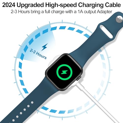 𝟐𝟎𝟐𝟒 𝐔𝐩𝐠𝐫𝐚𝐝𝐞𝐝 for Apple Watch Charger,Magnetic Fast Charging Cable Portable Wireless iWatch Charger Cable Compatible with iWatch Series Ultra//9/8/7/6/SE/SE2/5/4/3/2/1-3.3FT,White - Thumbnail 3