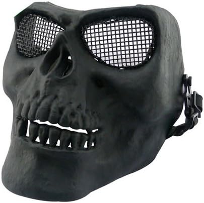 S & T V2 Skull Mask Steel Mesh Bk [stmask006bk]