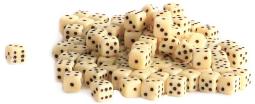 Preisvergleich Produktbild Weiblespiele 05205 - Acryl-Würfel, 5 mm, 100 Stück, Elfenbein