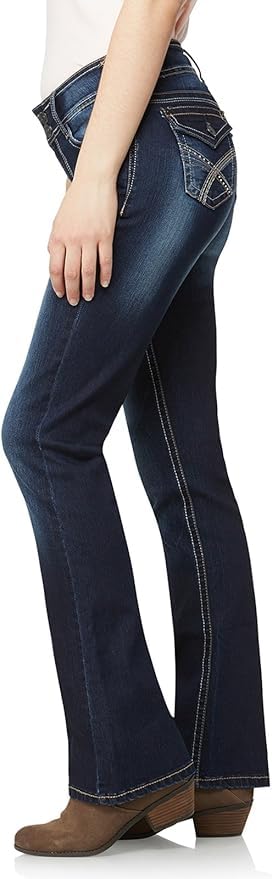 Image of WallFlower Luscious Curvy Bootcut Jeans for Women, Mid-Rise Insta Stretch Denim, Size-Inclusive Juniors Jeans