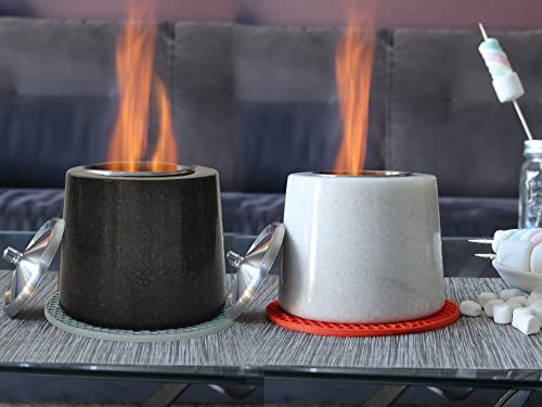 Tabletop Fire Pit. Upgraded Original Marble Portable Tabletop Fireplace With A Lid & A Mat. Indoor Fire Pit Burning Bowl For Table, Mini Fire Pit Used Indoor & Outdoor. Enjoy Our Portable Fireplace. #TOP3