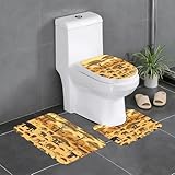 Matériau du produit : notre ensemble de salle de bain à motifs d'animaux de prairie africaine est fabriqué en tissu polyester avec un tissu non tissé et une base en plastique. Ses propriétés absorbantes gardent le sol sec