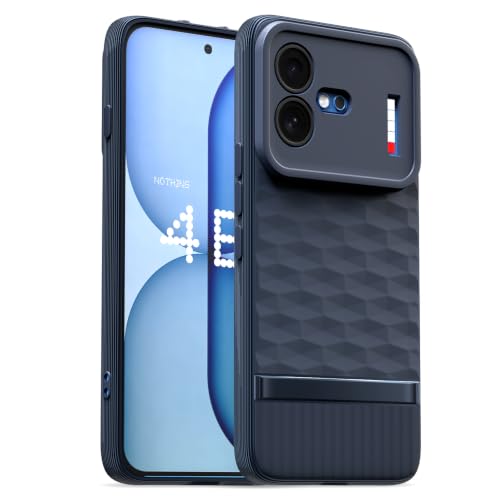 Image of Pikkme Back Cover for Nothing Phone 4b 5G Camera Protection 3D Hexa Cube Design Silicone Protective Bumper Case (Blue)