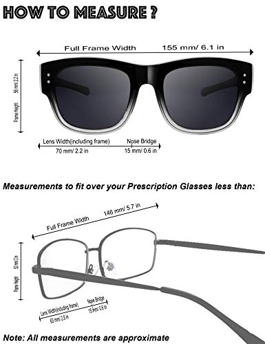 Image of The Fresh High Definition Polarized Wrap Around Shield Sunglasses for Glasses - Leather Eyeglasses Case