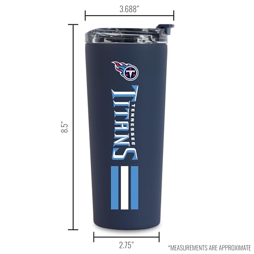Image of Rico Industries NFL Football 24oz Stainless Steel Tumbler with Lid and Dual Functioning Lid