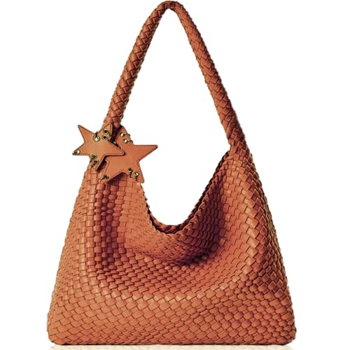 Image of Woven Tote Bag for Women, Shoulder Handbags, Beach Hobo, Handwoven Satchel Underarm Bag, Top-Handle Bag With Purses