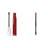 Super Stay Matte Ink Liquid Lipstick Makeup, Long Lasting High Impact Color & Color Sensational Shaping Lip Liner with Self-Sharpening Tip, Brick Red, Red, 1 Count