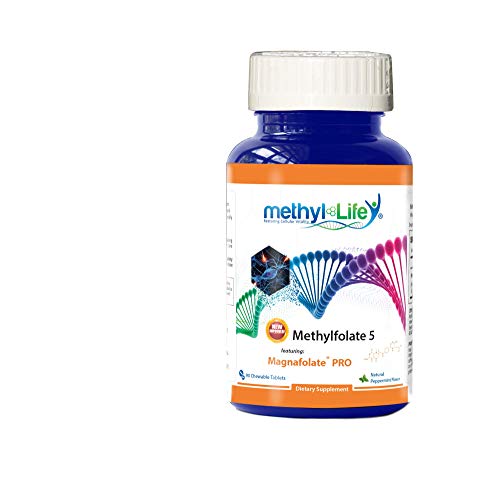 Methyl-Life Purest L-Methylfolate 5 mg Active Folate - 3 Months Supply. Chewables. Non-GMO. Gluten Free Methylfolate