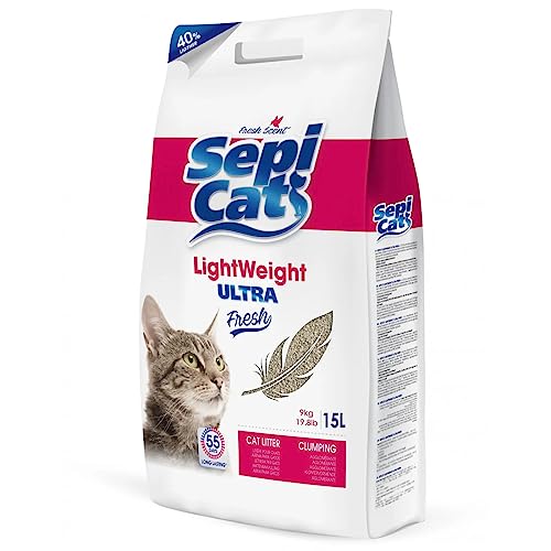 Arena aglomerante Lightweight Ultra Fresh: Arena Ligera y Ultra aglomerante con Delicado Perfume - Arena para Gatos 15 litros- Arena Ultra aglomerante Ligera para Gatos