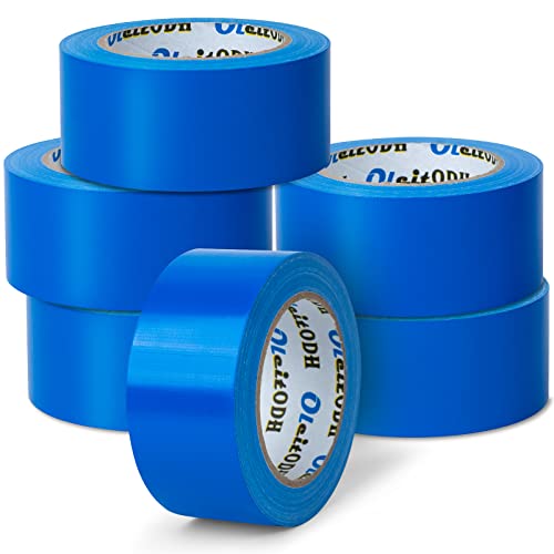 Oleitodh 6 Pack Blue Duct Tape Heavy Duty,8.3 Mil Thickness,2 Inches x 30 Yards,Strong Industrial Strength,Flexible,No Residue,Waterproof and Tear by Hand,Multi-Use for Indoor & Outdoor Repairs