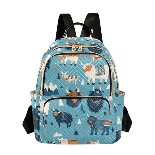 Mochila escolar multiusos Blue Cattle casual con estampado exclusivo de tribu bohemia