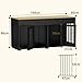 Hundekäfig für Zuhause, Eisen Hundebox,Hundebox XXL,Hundehütte Hundekiste für den Innenbereich,PB-Brett + Bügeleisen mit 2 Türen 164 x 80 x 60 cm, Metall, Schwarz + Braun