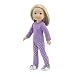 Emily Rose - Pigiama per bambole, 45,6 cm, colore: viola a pois, con soffice pantofole, per bambine e ragazze con glitter, confezione regalo