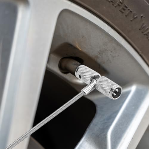 Image of Valve Stem Installation Fishing Tool, Tire Valve Core Remover Puller with Flexible Steel Cable, Universal Auto Plug Repair Tool for Car Tire, Stainless Steel