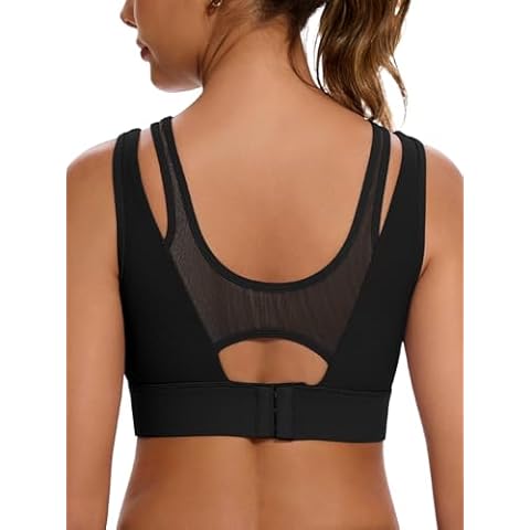 Decorus Sports Bras for Women Workout: High Impact Padded Sports Bra - Womens Tank Tops Bra for Yoga Gym Fitness Runing Black Cover