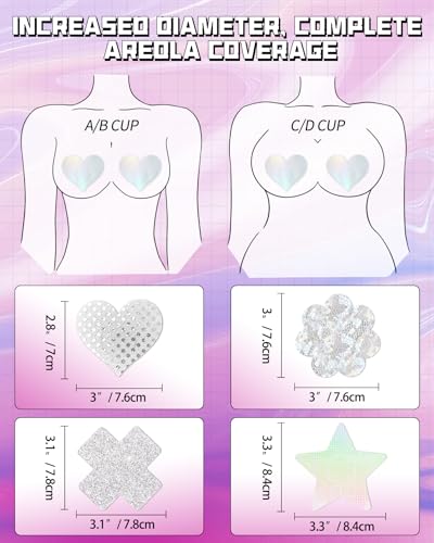 Image of CICKEE Nipple Pasties Black 9 Pairs Rave Pack Nipple Covers Stickers for Rave, Music Festivals, Beach or Daily Wear