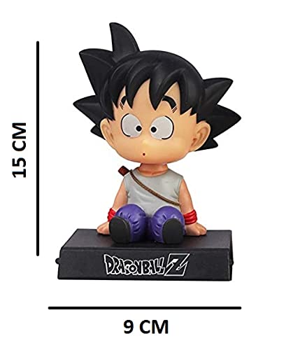 Image of AUGEN Super Hero Goku DBZ Grey Action Figure Limited Edition DBZ Bobblehead with Mobile Holder for Car Dashboard, Office Desk & Study Table (Pack of 1)