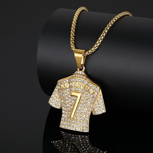 Argentina Number 10 7 Soccer Jersey Necklace for Men, Soccer Player Pendant, Rhinestone Necklace for Kid Fans Youth3