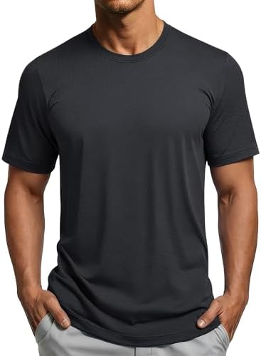 MAGCOMSEN Men's Short Sleeve Dry Fit Shirts Workout Gym Mesh Shir...