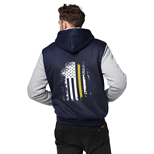 BAIKUTOUAN Vintage 911 Dispatcher Thin Gold Line Flag Men's Hoodies Full Zip Hooded Sweatshirt Warm Thick Coats Jackets2