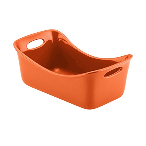 Rachael Ray Stoneware 9-Inch by 5-Inch Loaf Pan, Orange