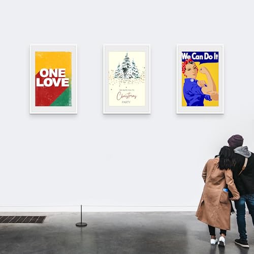 Picrit 24x36 Picture Frame 3 Pack, White Poster Frame, Display Poster 20 x 30 with Mat or 24 x 36 without Mat for Horizontal or Vertical Wall Mounting