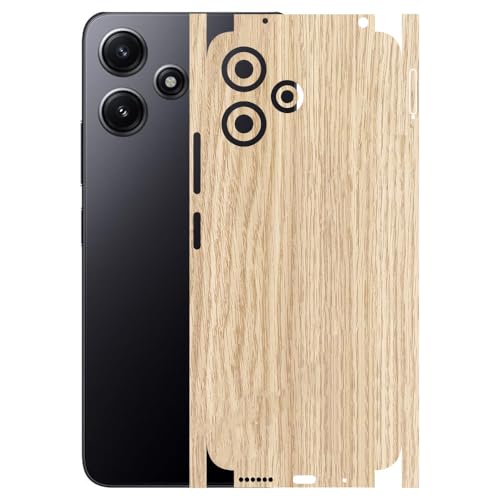 Image of AtOdds - Full Body Back Screen Guard Protector Film - Wooden Textured Lamination Wrap Skin Sticker Compatible with REDMI 12 (5G) | Scratchproof Matte Finish (Design - Light Wood)