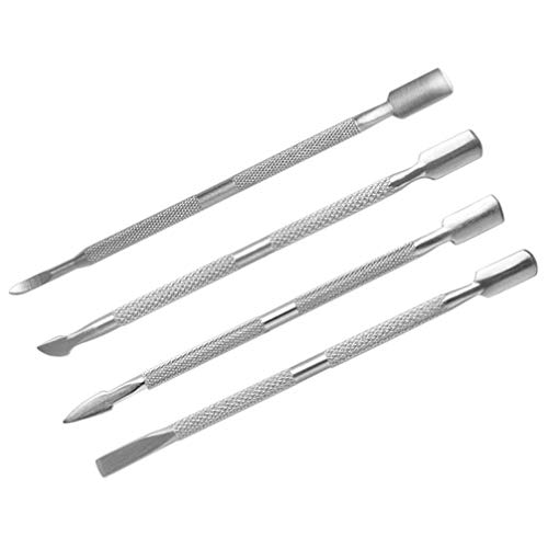 Nail Art Tool, 4Pcs Nagelhautschieber Edelstahl Nagelhautschäler Schaber Gel entfernen Nagellack Nail Art Entferner… – Bild 4