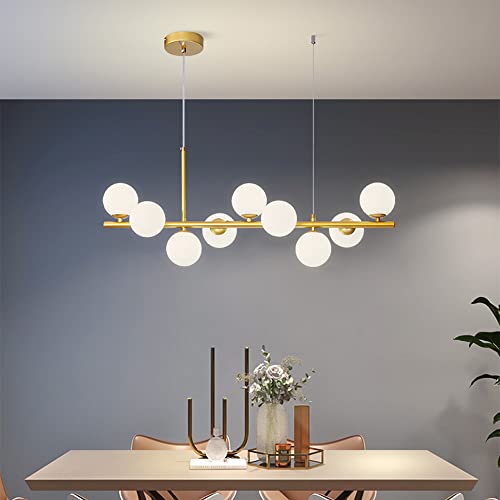 Ampoule LED et lustre en verre réglable 9 têtes pour plafond séjour