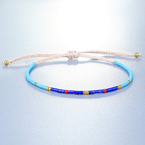 Image of KELITCH Boho Women Crystal Shell Beaded Friendship Bracelets Handmade Strand Bracelet Bangles Jewelry