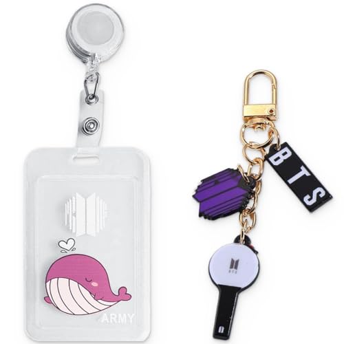 DEFGNOP Llavero portatarjetas con foto de BTS, mercancía de BTS para fans del K-Pop,...