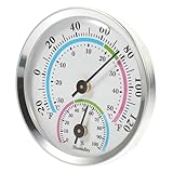 Didiseaon Hängendes Thermometer Hygrometer Aluminium Temperatur Luftfeuchtigkeitsmesser für Innen...