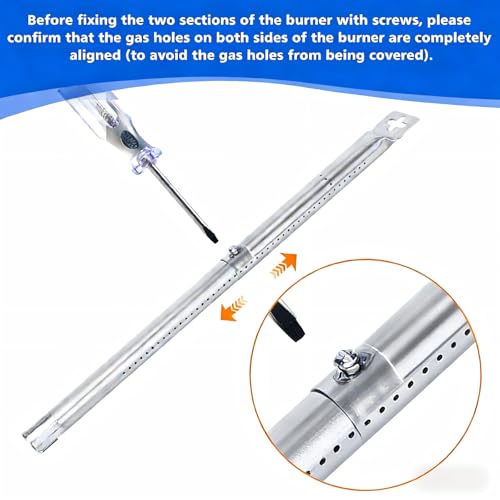 31cm bis 45cm Universal Gasgrill Brenner Ersatzteile für Landmann, Enders, Tepro, Taino, Campingaz, Outback, Barbecook und Andere Grills, 4 Stück Verstellbarer Edelstahl Brenner Zubehör