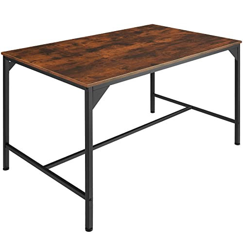 TecTake Table à Manger Table pour Salle à Manger Industrielle Table de Cuisine Meuble de Salon 4 Personnes Bois MDF – diverses Couleurs (Marron Antique)