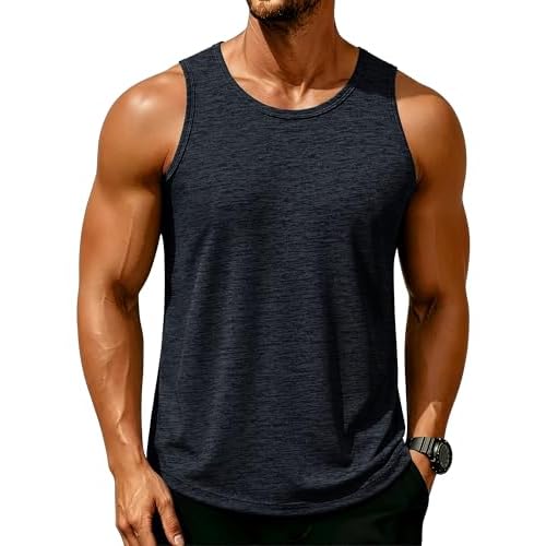 MAGCOMSEN Men's Tank Tops Quick Dry Workout Sleeveless Gym Muscle Shirts Athletic Bodybuilding Tee Shirt