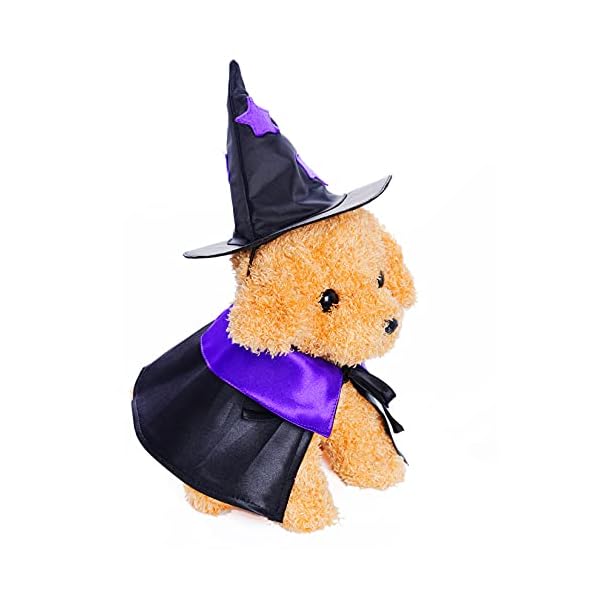 Dxhycc halloween pet costume cat wizard costume funny wizard cat clothes cloak and wizard hat for small dogs cats outfits - image 8
