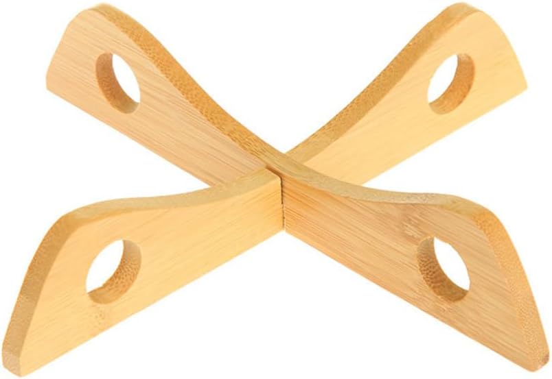 Amosfun Detachable Wood Trivet Reversible Pot Holder Kitchen Hot Plates Holder Mat Christmas Party Supply