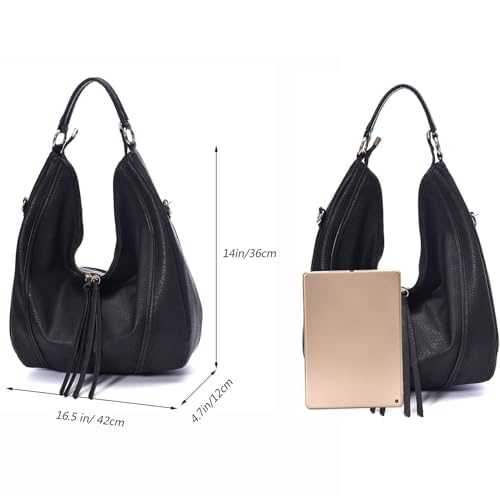 Bolsos hobo para mujer, bolsos de mano sobredimensionados de cuero PU, bandoleras y bolsos tote elegantes para invierno miniatura 3