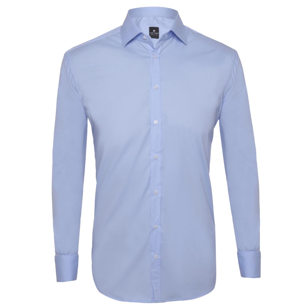 Camicia Uomo Elegante Tinta Unita Regular Camicie da Uomo in Cotone Manica Lunga, Camicia Uomo con Bottoni, Camicia Artigianale Sartoria Napoletana